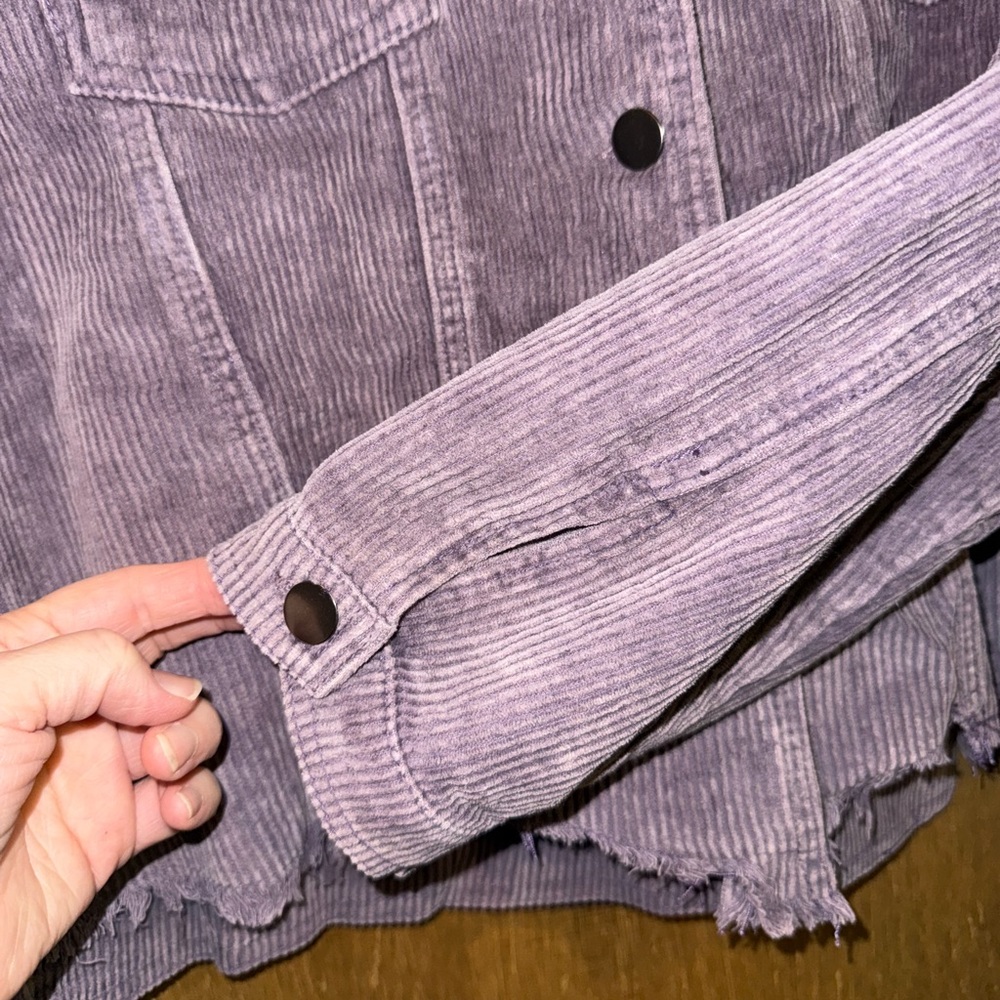 POL Dusty Mauve Corduroy Jean Jacket, Size L - Picture 2 of 6